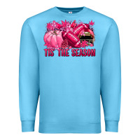 Ocean Blue Tis' the season Football Breast Cancer Premium Sweatshirt - NancyCooperArtShop
