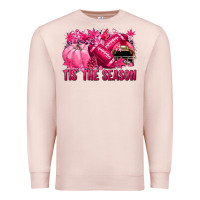 Pale Pink Tis' the season Football Breast Cancer Premium Sweatshirt - NancyCooperArtShop