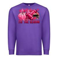 Purple Tis' the season Football Breast Cancer Premium Sweatshirt - NancyCooperArtShop