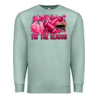 Seafoam Tis' the season Football Breast Cancer Premium Sweatshirt - NancyCooperArtShop