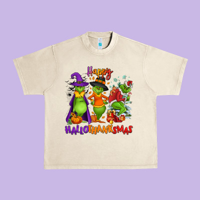 Happy Hallothanksmas Urban Heavy Tee Designed By Nancycooperartshop