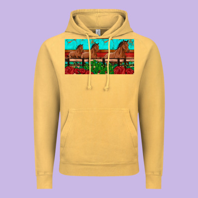 Horses Roses Ann Cactuses License Plate Vintage Hoodie Designed By Artiststas