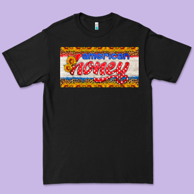 American Honey Sunflower License Plate Premium Tee Designed By Hra Design Shop