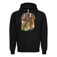 Black Western Rabbit with Crosses Zipper Hoodie - LillyAllenDesigns