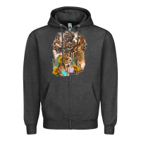 Charcoal Heather Western Rabbit with Crosses Zipper Hoodie - LillyAllenDesigns