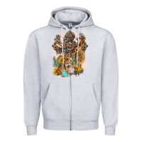 Heather Grey Western Rabbit with Crosses Zipper Hoodie - LillyAllenDesigns