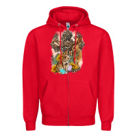 Red Western Rabbit with Crosses Zipper Hoodie - LillyAllenDesigns