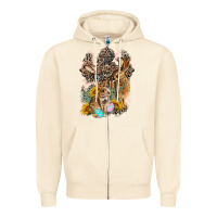 Sandshell Western Rabbit with Crosses Zipper Hoodie - LillyAllenDesigns