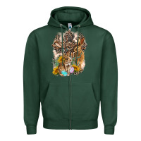 Sports Green Western Rabbit with Crosses Zipper Hoodie - LillyAllenDesigns