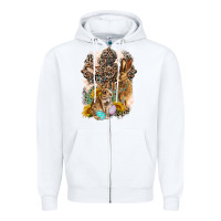 White Western Rabbit with Crosses Zipper Hoodie - LillyAllenDesigns