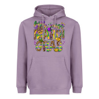 Lavender Little miss Mardi Gras Heavyweight Hoodie - NancyCooperArtShop