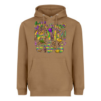 Toasted Coconut Little miss Mardi Gras Heavyweight Hoodie - NancyCooperArtShop