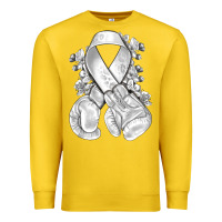 Lemon Lung Cancer white ribbon with boxing gloves Premium Sweatshirt - NancyCooperArtShop
