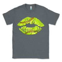 Charcoal Heather softball lips Classic Tee - AdoDesignShop