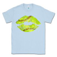 Dusty Blue softball lips Classic Tee - AdoDesignShop