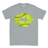 Heather Grey softball lips Classic Tee - AdoDesignShop