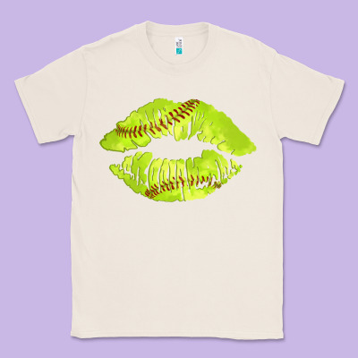 Softball Lips Classic Tee Designed By Adodesignshop