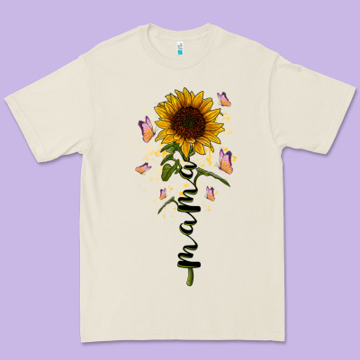 Mama Sunflower Premium Tee Designed By Racoondesign