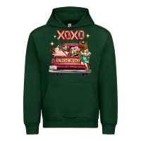 Forest Green Valentine's Day Truck Farm Animals Cupid XOXO Urban Hoodie - FaDigitalArtStudio