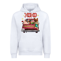 White Valentine's Day Truck Farm Animals Cupid XOXO Urban Hoodie - FaDigitalArtStudio