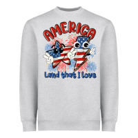 Heather Grey america land that i love Heavyweight Sweatshirt - MaliasSmallBusiness
