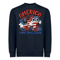 Navy america land that i love Heavyweight Sweatshirt - MaliasSmallBusiness