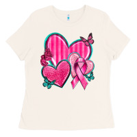 Bone Breast Cancer Hearts Ladies Tee - texasbilliewilder