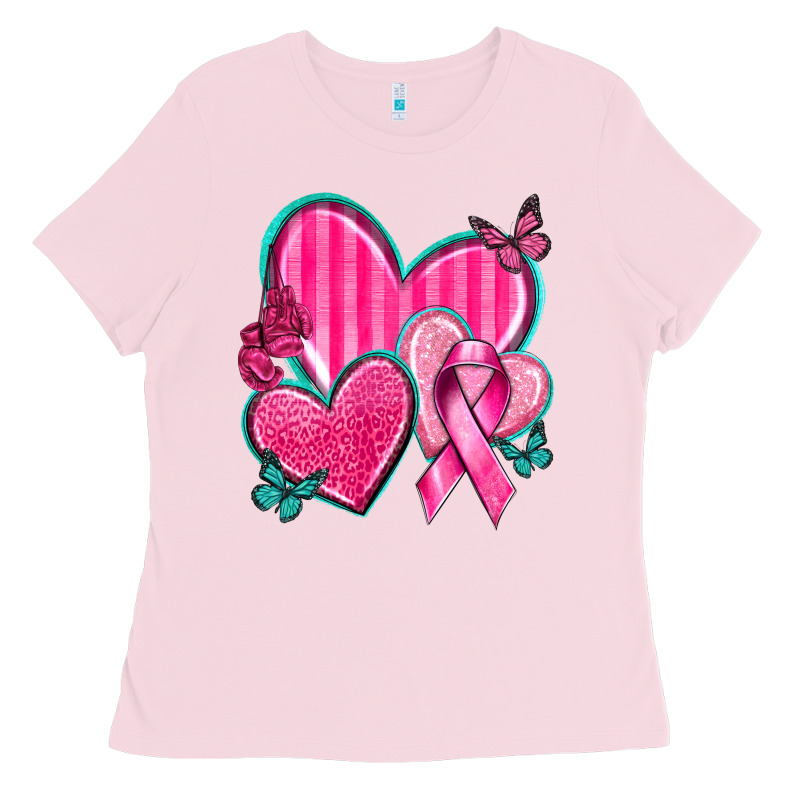 Breast Cancer Hearts Ladies Tee by texasbilliewilder | Teevron