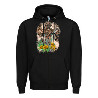 Western With Crosses Zipper Hoodie | Teevron