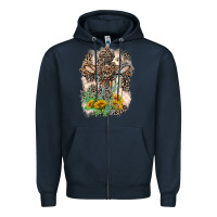 Navy Western with Crosses Zipper Hoodie - LillyAllenDesigns