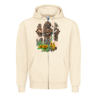 Sandshell Western with Crosses Zipper Hoodie - LillyAllenDesigns