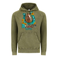 Vintage Olive horseshoe rodeo time Vintage Hoodie - Artiststas
