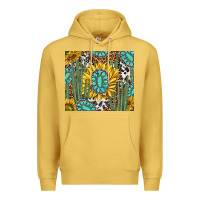 Antique Gold western cactus with sunflowers and turquoise tumbler tbs Premium Hoodie - TumblerDesignByShophia