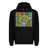 Black western cactus with sunflowers and turquoise tumbler tbs Premium Hoodie - TumblerDesignByShophia