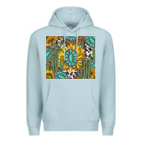 Blue Mist western cactus with sunflowers and turquoise tumbler tbs Premium Hoodie - TumblerDesignByShophia