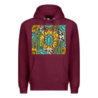 Burgundy western cactus with sunflowers and turquoise tumbler tbs Premium Hoodie - TumblerDesignByShophia
