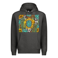 Charcoal Heather western cactus with sunflowers and turquoise tumbler tbs Premium Hoodie - TumblerDesignByShophia