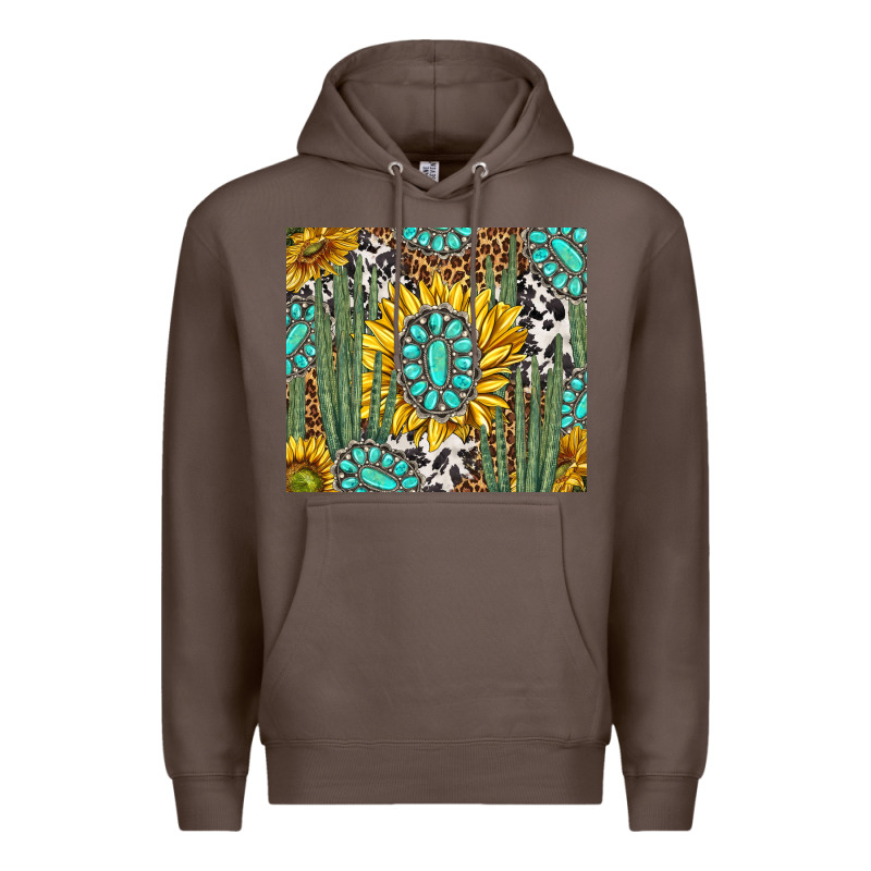 Western Cactus With Sunflowers And Turquoise Tumbler Tbs Premium Hoodie by TumblerDesignByShophia | Teevron