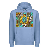 Colony Blue western cactus with sunflowers and turquoise tumbler tbs Premium Hoodie - TumblerDesignByShophia