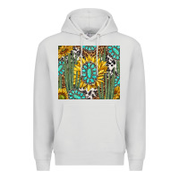 Dove Grey western cactus with sunflowers and turquoise tumbler tbs Premium Hoodie - TumblerDesignByShophia