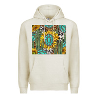 Oatmeal Heather western cactus with sunflowers and turquoise tumbler tbs Premium Hoodie - TumblerDesignByShophia