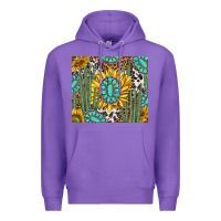 Purple western cactus with sunflowers and turquoise tumbler tbs Premium Hoodie - TumblerDesignByShophia
