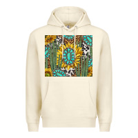 Sandshell western cactus with sunflowers and turquoise tumbler tbs Premium Hoodie - TumblerDesignByShophia