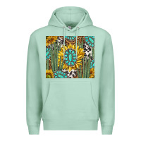 Seafoam western cactus with sunflowers and turquoise tumbler tbs Premium Hoodie - TumblerDesignByShophia