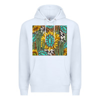 White western cactus with sunflowers and turquoise tumbler tbs Premium Hoodie - TumblerDesignByShophia