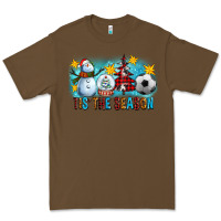 Cacao Tis The Season Christmas With Soccer Ball And Snowman Premium Tee - FaDigitalArtStudio