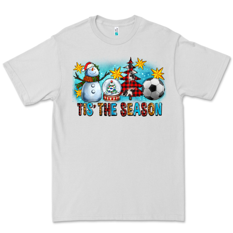 Tis The Season Christmas With Soccer Ball And Snowman Premium Tee by FaDigitalArtStudio | Teevron