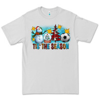 Dove Grey Tis The Season Christmas With Soccer Ball And Snowman Premium Tee - FaDigitalArtStudio