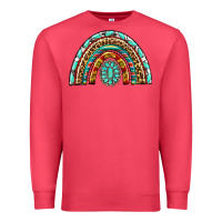 Cardinal Western Rainbow with Leopard and Gemstone Premium Sweatshirt - texasbilliewilder
