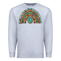 Heather Grey Western Rainbow with Leopard and Gemstone Premium Sweatshirt - texasbilliewilder